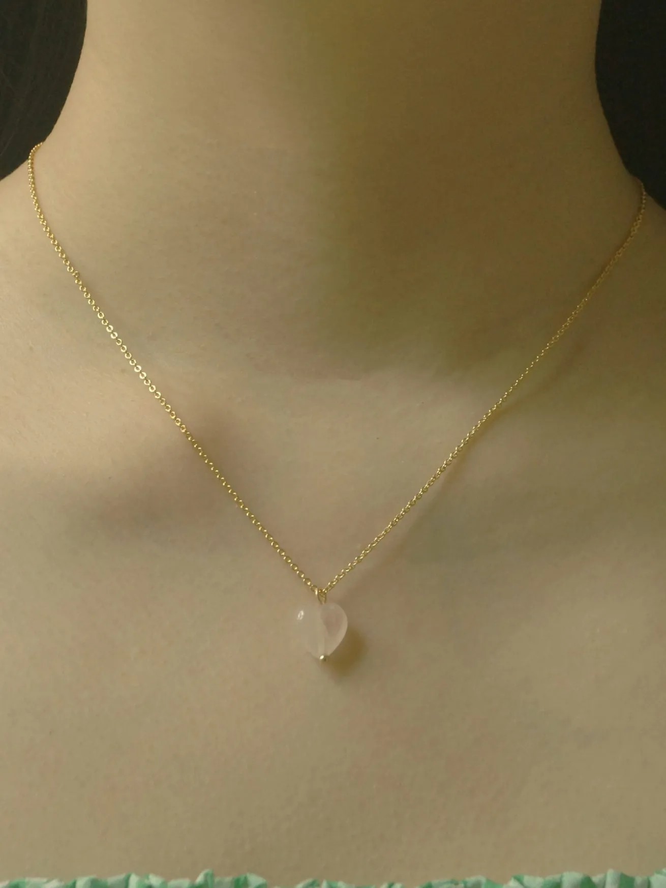 Petite Rose Quartz Heart Necklace