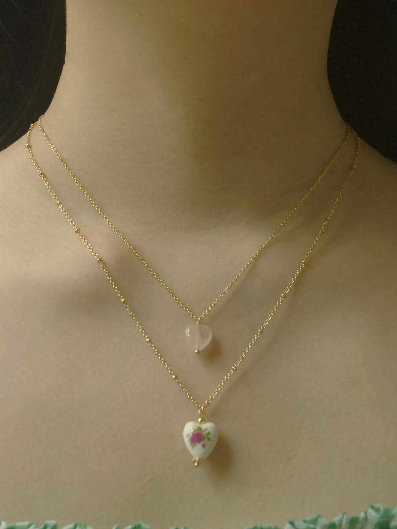 Petite Rose Quartz Heart Necklace