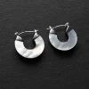 Petite Shell Hoops - Silver