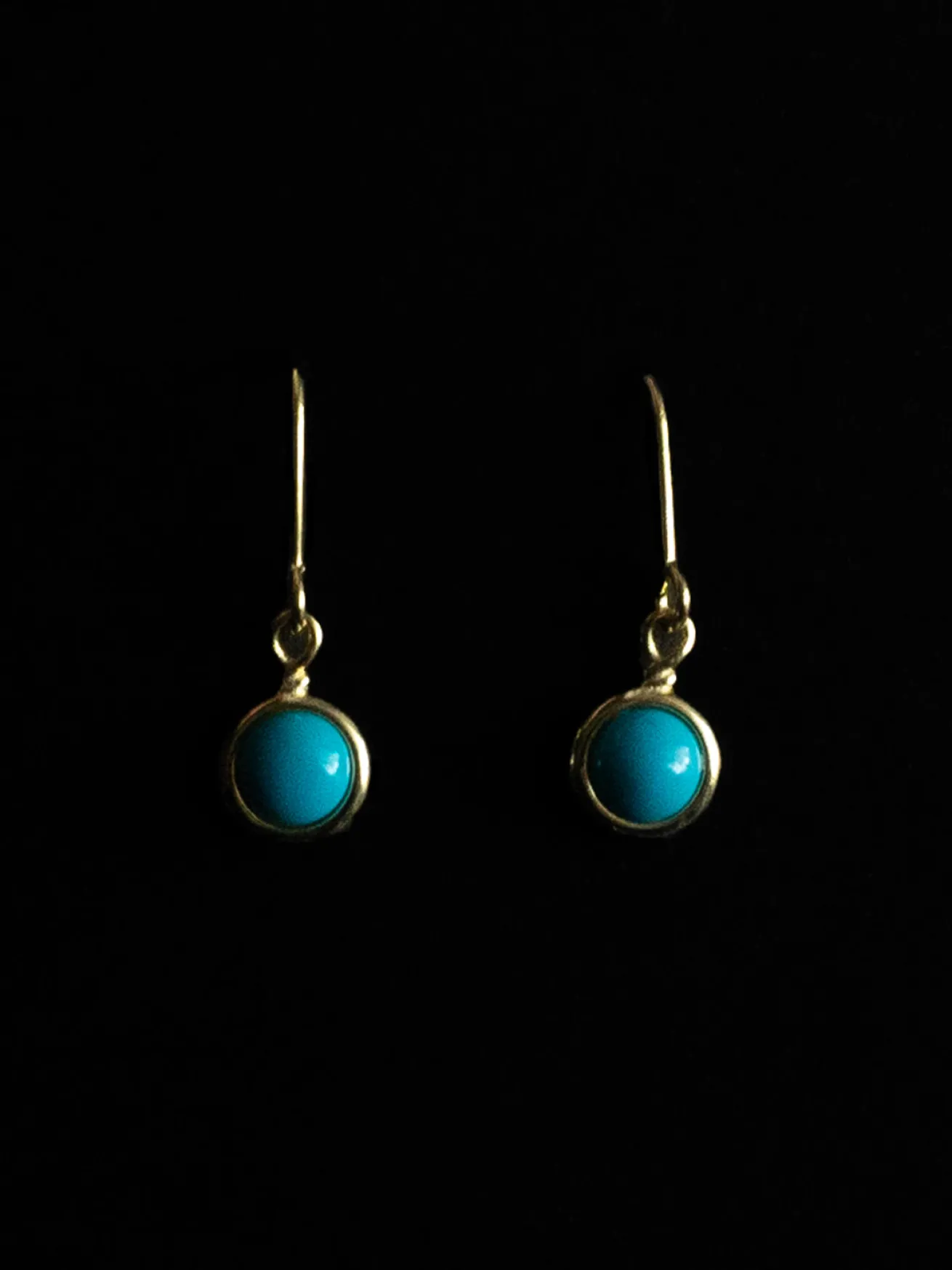 Petite Turquoise Stone Pendant Earrings