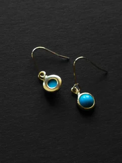 Petite Turquoise Stone Pendant Earrings