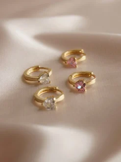 POPPY Huggies - Pink *Gold-plated