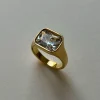 Rectangular Gemstone Ring - Clear