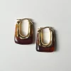 Rectangular Hoops - Marbled Brown