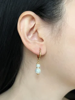 Regal Pearl Hoops - Pearl White