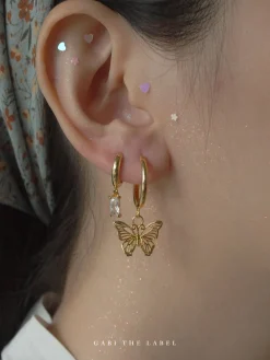 REVERIE Huggies - Clear *18K Gold-plated