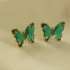 RIKA Butterfly Earstuds - Emerald Green *S925 Earposts