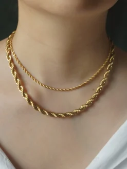 Rope Necklace - Chunky *18K Gold-plated Stainless Steel