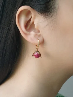 Rose & Glass Mismatched Hoops