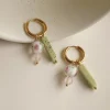 Rose Matcha Hoop Earrings