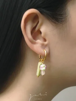 Rose Matcha Hoop Earrings