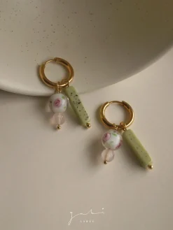 Rose Matcha Hoop Earrings