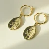 Rose Pendant Hoop Earrings