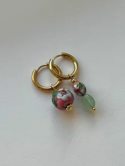 Rosie & Jade Cloisonne Mismatched Hoops