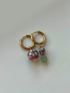 Rosie & Jade Cloisonne Mismatched Hoops