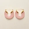Round Resin Hoops - Rose Quartz
