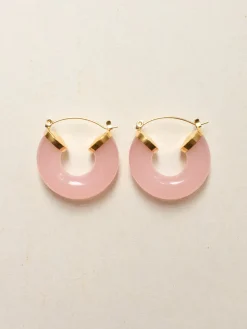 Round Resin Hoops - Rose Quartz