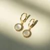Round Shell Pendant Huggies