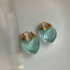 Sculptural Hoops - Aqua