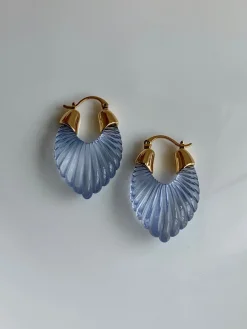 Sculptural Hoops - Cornflower Blue