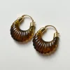 Sculptural Hoops Maxi - Dark Brown
