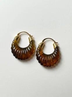 Sculptural Hoops Maxi - Dark Brown