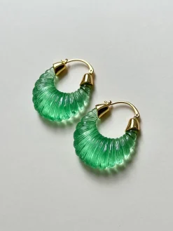 Sculptural Hoops Maxi - Green
