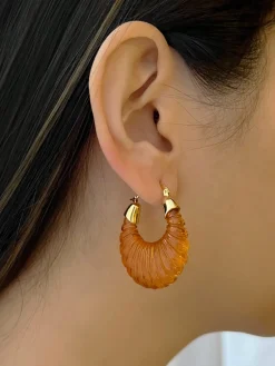 Sculptural Hoops Maxi - Mandarin