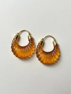 Sculptural Hoops Maxi - Mandarin