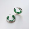 Sea Abalone Hoops - Silver