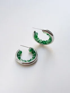 Sea Abalone Hoops - Silver