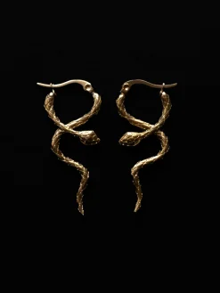 Serpent Snare Earrings - Gold