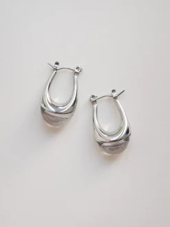 Silver Lucite Hoops - Transparent