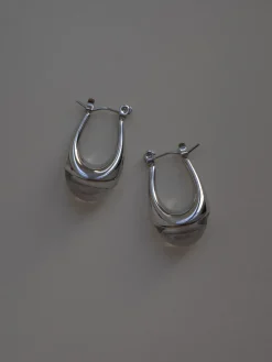 Silver Lucite Hoops - Transparent