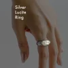 Silver Lucite Ring - Transparent