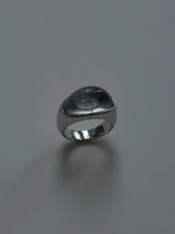 Silver Lucite Ring - Transparent
