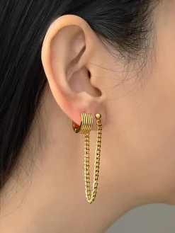Sleek Gold Chain Earrings
