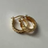 Small Wave Gold Hoops