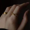 Sparkle Inlaid-Gemstones Chain Ring