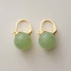 Spherical Green Jade Hoops