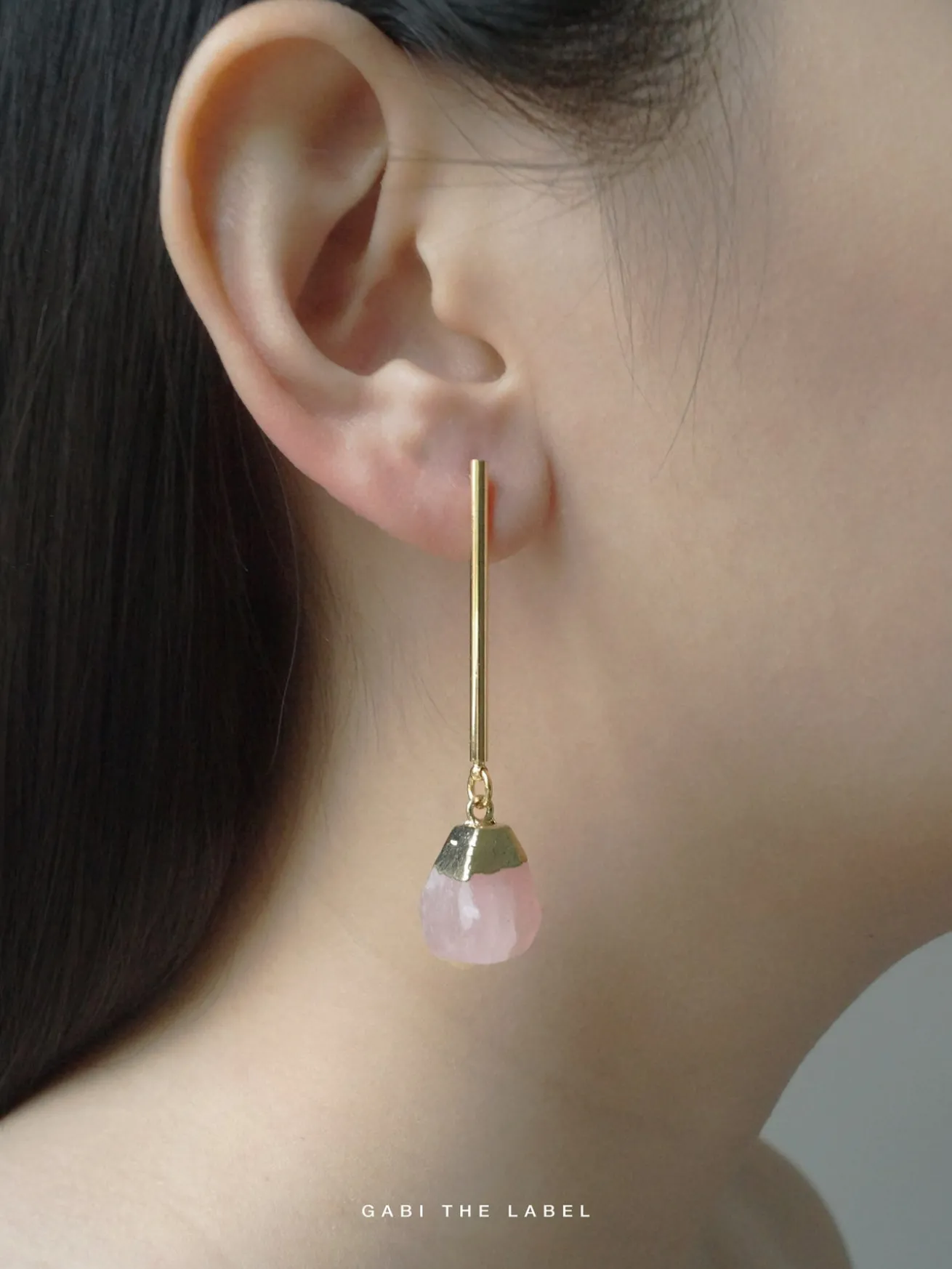 Stone Earrings - Blush Pink *18K Gold-plated