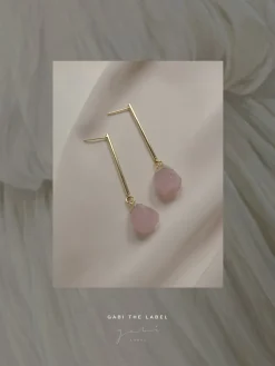 Stone Earrings - Blush Pink *18K Gold-plated
