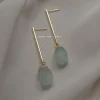 Stone Earrings - Sea Mint *18K Gold-plated