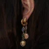 Sun-Moon Asymmetric Gemstone Chunky Hoops