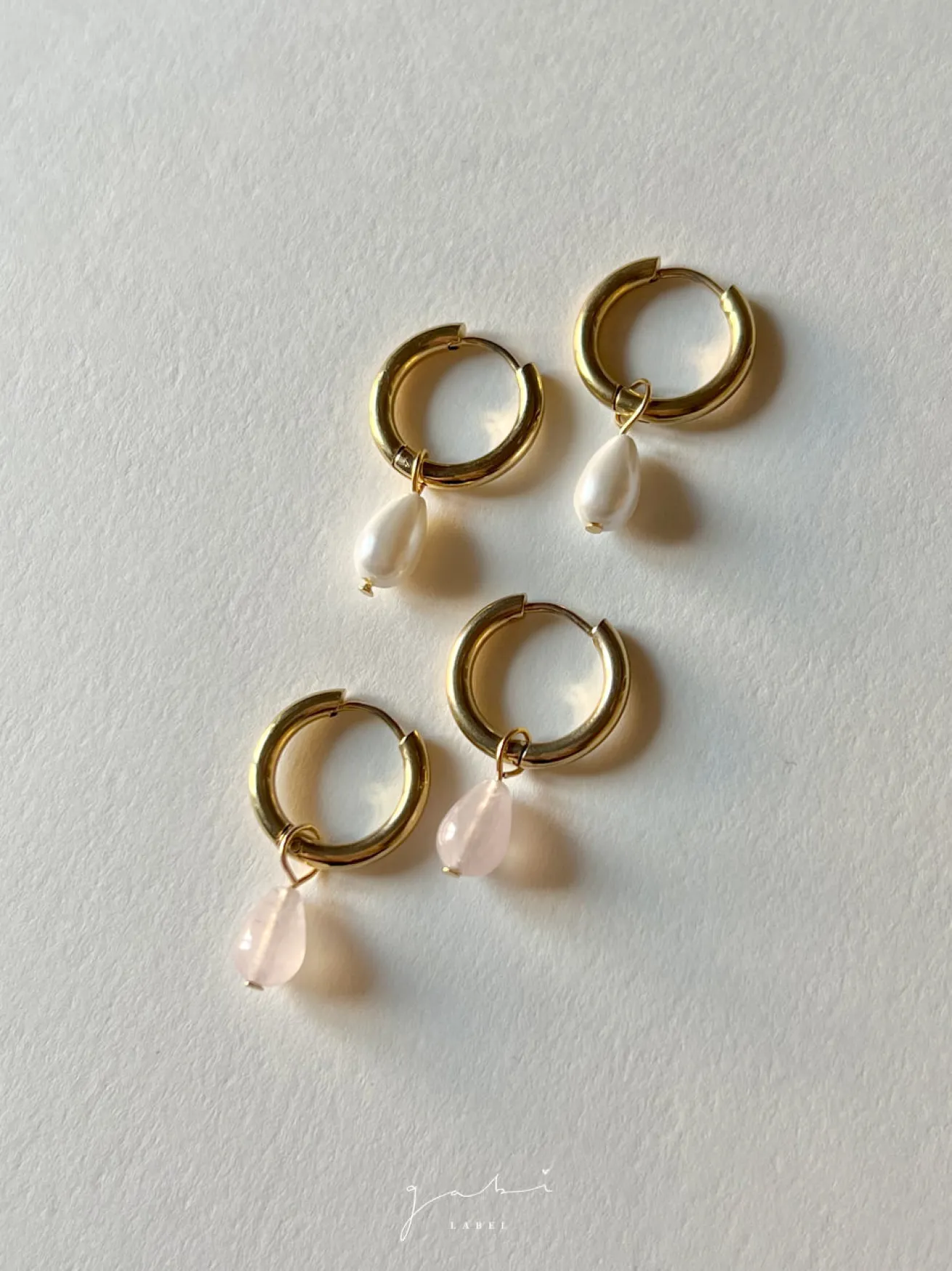 Teardrop Stainless Steel Hoops - Pearls Mini