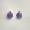 Tiny Jade Donut Earstuds - Purple