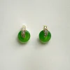 Tiny Jade Donut Earstuds - Green