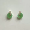 Tiny Jade Donut Earstuds - Light Green