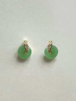 Tiny Jade Donut Earstuds - Light Green
