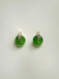 Tiny Jade Donut Earstuds - Green